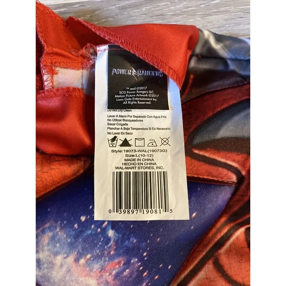 Red Ranger Deluxe Muscle Saban's Power Rangers Superhero Boys Costume  L 10/12